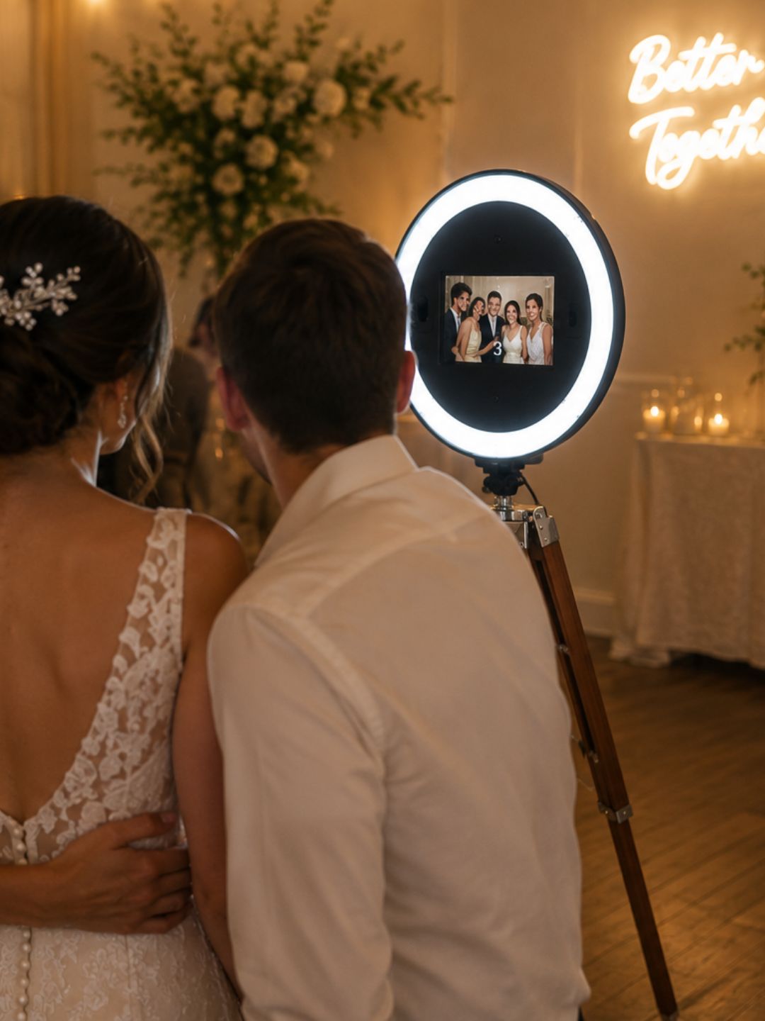 Guests using Social Booth at an event